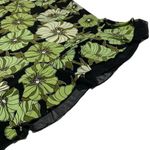 M Collection Green Floral Asymmetrical Cami Dress with Ruffle Hem Black Size M Photo 5
