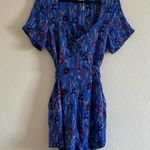 Free People Blue Floral Women's Romper Size 12 Photo 3