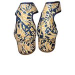 J.Crew Size 7 Giraffe print navy blue block heels Photo 4