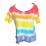 Chaser  Rainbow Tie Dye Short Sleeve T-Shirt Casual Summer Beach Festival Top M Photo 0