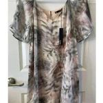 Krisa NWT  Dress Off Shoulder Size Medium Watercolor Lightweight Chiffon Photo 0