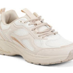 Nicole Miller  Hawk Sneaker Cream Beige Lace-up Athletic Shoes Women's Size 9.5 Photo 0