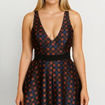 ABS by Allen Schwartz Multicolored Checkered Dress Women's Size 10 NEW Made USA Black Photo 0