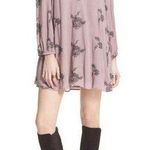Free People Women's Dress Trapeze Mauve Floral Size Small Long Sleeve Lined Photo 0