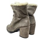 Stuart Weitzman  Yukon Booties Dyed Shearling & Suede Block Heel Size‎ 8.5 Photo 6