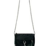 Rebecca Minkoff  Dark Green Leather Silver Chain Details Crossbody Purse Bag Photo 1