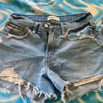 Abercrombie & Fitch  Light Blue Distressed Jean Shorts Photo 0