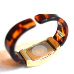 Geneva Trendy Tortoise Shell 5"Gold Tone Cuff New Battery Like New Watch Gold Photo 4