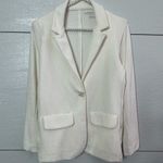 Majestic Filatures Cream Ribbed One Button Blazer 100% Cotton Deluxe Teeshirt 1 Photo 1