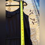 Loft  Jumpsuit Womens S Black Sleeveless Ruffle Neck Wide Leg Pockets Lightweight Photo 11