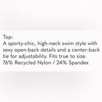 SKIMS NWT  High Neck Swim Top Gunmetal Grey Large Photo 8