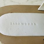 ZARA Glossy Silver White Faux Leather Cris-Cross Platform Sandal- EU 37 / US 6.5 Photo 2