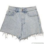 ZARA  Size 6 high-rise button fly raw hem denim shorts Photo 0