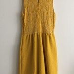 Maeve  Anthropologie Lace Floral Top Mustard Dress Sleeveless Pockets Size‎ S Photo 7