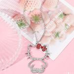 Hello Kitty Beautiful  Rhinestone CZ Pendant Necklace Photo 2