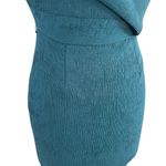 Elliatt Liberty Forest Green Teal One Shoulder Fitted Bodycon Dress size S Photo 2