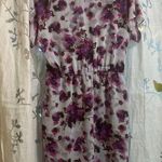 Kinder Aggugini Faux Wrap Purple and Black Floral Dress Size L Photo 8