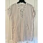 Viola Borghi made in Italy striped lace up tunic coverup White Size L Photo 1