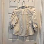 Chico's Jacket Women's Vanity 1 US 8 Medium White Ivory Puffy 3/4 Sleeve Denim Photo 6