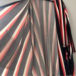 LuLaRoe  long BLck/red/WHITE cardigan open front w/pockets duster sweater XL #187 Photo 2