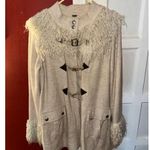 Free People Y2K Shaggy Faux Fur Toggle Buckle Wool Jacket Large Photo 3