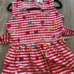 Vintage‎ 1990’s eagles eye fruit print gingham midi dress Red Photo 4