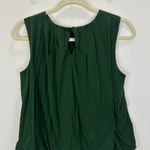 Madewell Sleeveless Crewneck Bubble Top Cotton Pleated Draped Green XXS NWT Photo 11
