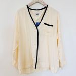 Sleepy Jones Bettina Cardigan In Silk
Charmeuse with Navy Accents cream NEW Blue Photo 2