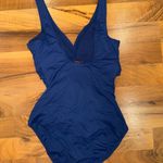 Ralph Lauren Lauren  one piece rusched navy swimsuit size 0 NWOT bathing suit‎ Photo 2