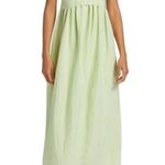 Vince Sweet Grass Green Bow Pleated Back Maxi Dress Size Large Photo 1