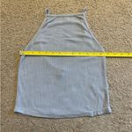 American Eagle Open Back Ribbed Halter Spaghetti Strap Cropped Tank Top Photo 6