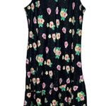 Vintage 90s 1990s Black floral slip dress medium lingerie negligee Photo 1