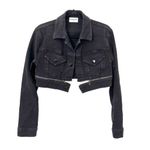 Cotton Citizen Super Cropped Zippered Denim Jacket Sz Small Photo 1