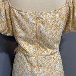 Trixxi Yellow white cottagecore puff-sleeve wrap-dress mini, ruffle feminine cruise, XL Photo 6