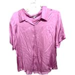 English Factory  Pink Satin Short Sleeve Button Up Shirt 2X Casual Barbiecore NWT Photo 1