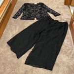Mon Cheri  Bridals Black Sequin Beaded Two Piece Top & Pants Set SIZE 38 Photo 0