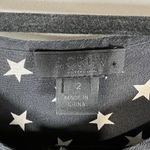 J.Crew Collection 100% Silk Black Star Print Ruffle Trim Long Sleeve Dress Sz 2 Photo 3