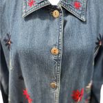 Nectar Floral Embroidery Country Denim LS Button Up Shirt Jacket XL Photo 3