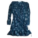 Veronica Beard Anders Dress Black Silk Stretch Floral Long Sleeve Size 4 Photo 1