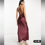 ASOS  Design Cami Maxi Slip Dres in High Shine Satin Burgundy 10 Photo 1