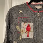 Croft & Barrow VTG  Size S Cardinals Snowflake Wool Blend Full Zip Cardigan Photo 3