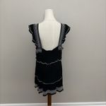 Torrid Top Tunic Babydoll Crinkle Gauze Embroidered Tiered Sweetheart Neck Black Photo 6