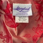 Vintage 90s Storybook Heirlooms Kimono Small Red Satin Dragon Long Sleeves Photo 7