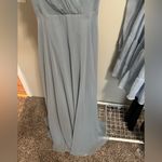 David's Bridal David’s Bridal Dusty Blue DayDream Dress with Flutter Sleeve Full Skirt size 0 Photo 3