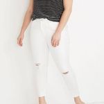 Madewell  High Rise Skinny Crop Jeans in Pure White Ripped Knee Edition Size 32 Photo 0