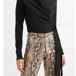 Ganni  Baxter Metallic Stretch Knit Wrap Top Size US 4 Photo 0