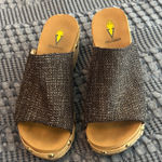 Volatile Black Textured Mules Size 7 Photo 0