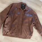 Nautica  Brown Leather Bomber Jacket Photo 1