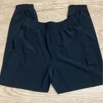 Pink Rose Black Track Pants Relaxed Fit Elastic Waist Photo 1