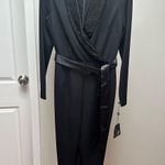Adrianna Papell NEW NWT  Womens Stretch Crepe Tuxedo Jumpsuit Sequin Lapel size 4 Photo 4